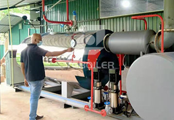 500KG/H, WNS0.5-1.0-Y(Q) gas steam boiler commissioning and running well in Sri Lanka