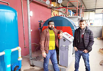 1000KG/H skid-mounted type oil boiler WNS1-1.25-Y(Q), working in Iraq for dairy processing
