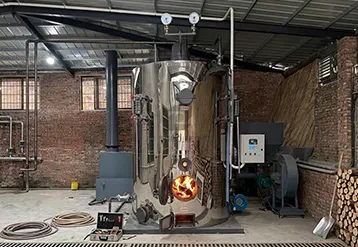 1.5 ton Vertical Wood-Fired Steam Boiler for a Craft Brewery Project in Philippines