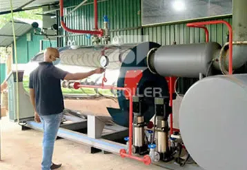 500KG/H, WNS0.5-1.0-Y(Q) gas steam boiler commissioning and running well in Sri Lanka