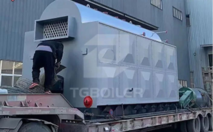 TGBOILER is shipping DZH6-1.25-T 6tons/h coal biomass wood fired steam boiler to Kenya, for rice mill plant